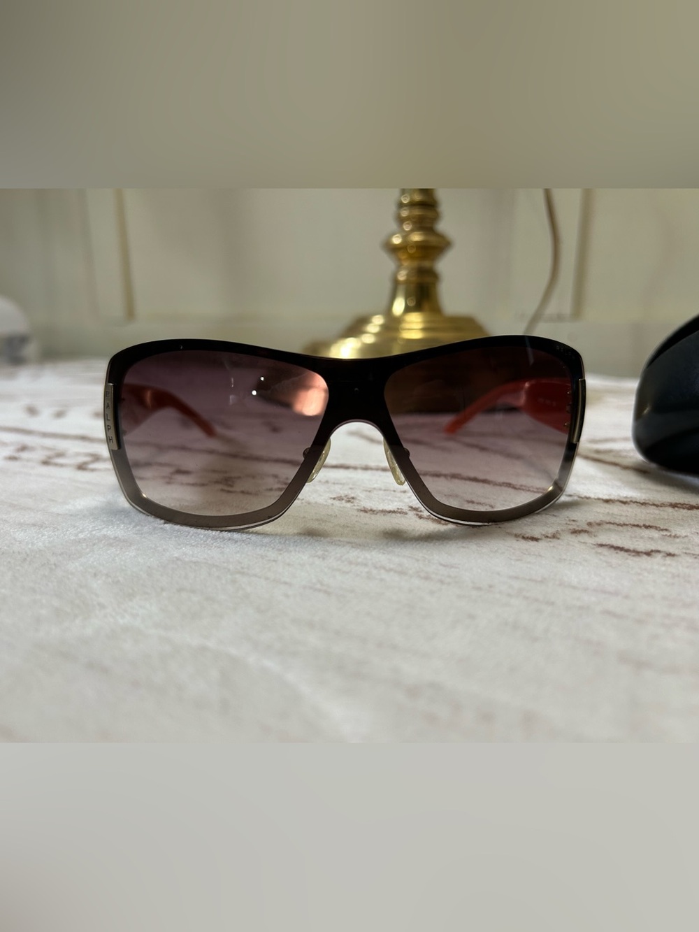Ralph Lauren RA4009 Shield Sunglasses Brown Gradient w/ Case Quiet Luxury - Picture 2 of 14